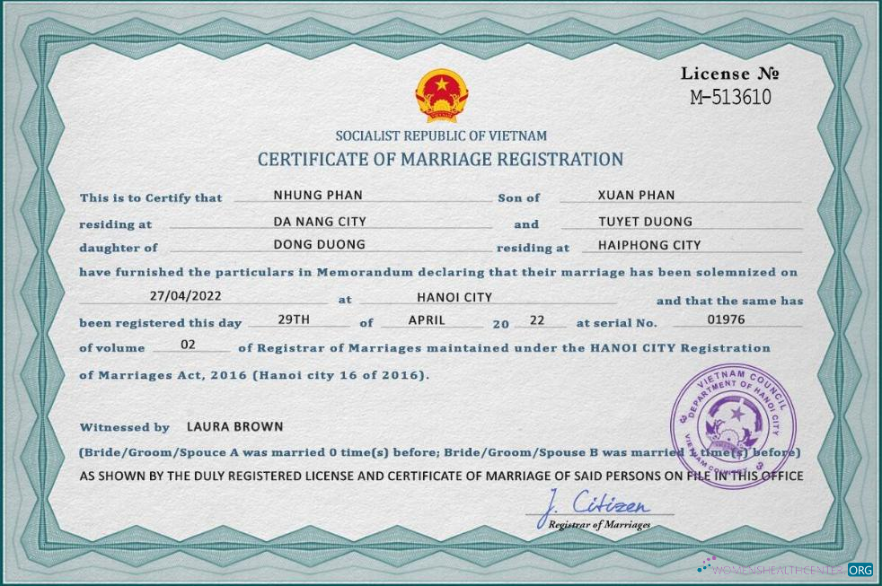 Download Vietnam marriage certificate PSD template Photoshop template